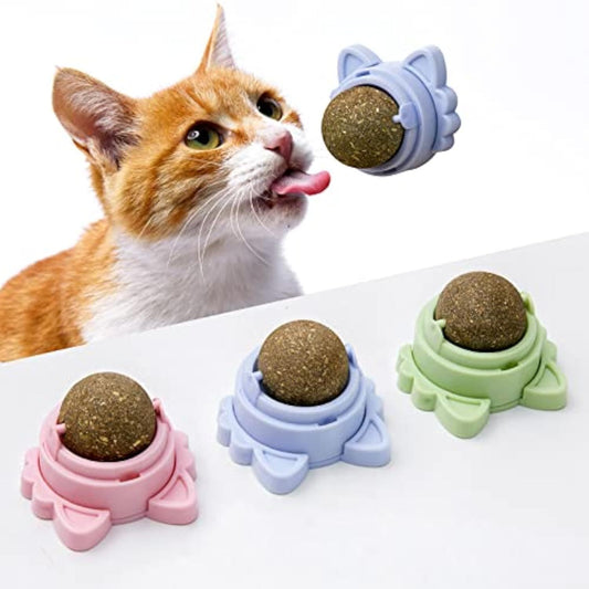 premium organic catnip ball for cats, showing texture and size.