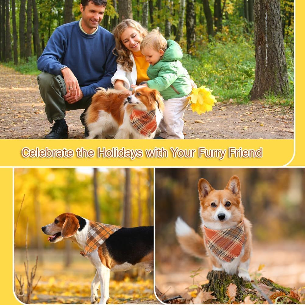 Happy Paws - Dog  Plaid Bandana Scarf